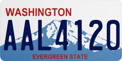 WA license plate AAL4120