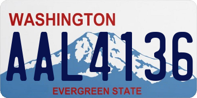 WA license plate AAL4136