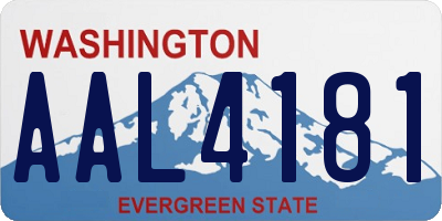 WA license plate AAL4181