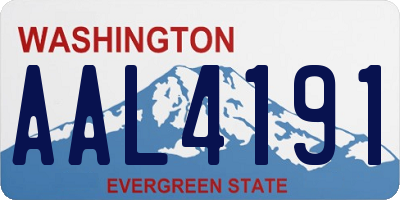 WA license plate AAL4191