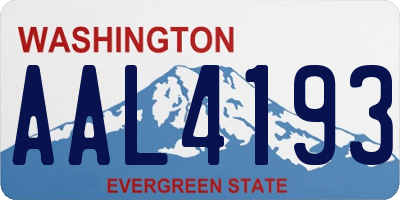 WA license plate AAL4193
