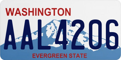 WA license plate AAL4206