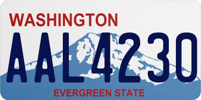 WA license plate AAL4230