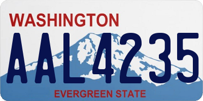 WA license plate AAL4235