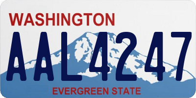 WA license plate AAL4247