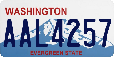 WA license plate AAL4257