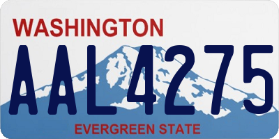 WA license plate AAL4275