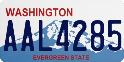 WA license plate AAL4285