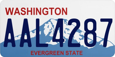WA license plate AAL4287