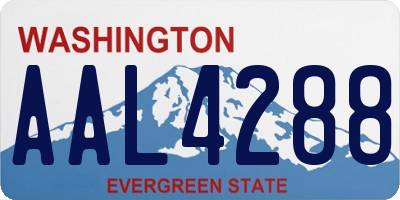 WA license plate AAL4288