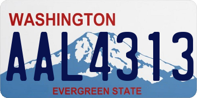 WA license plate AAL4313