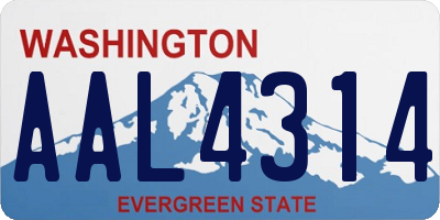 WA license plate AAL4314