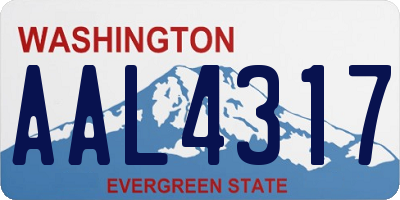 WA license plate AAL4317