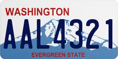 WA license plate AAL4321