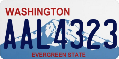 WA license plate AAL4323