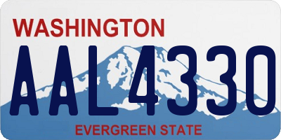 WA license plate AAL4330