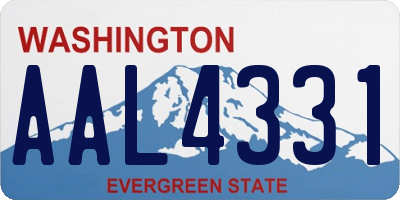 WA license plate AAL4331