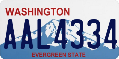 WA license plate AAL4334
