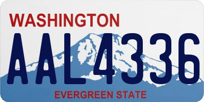 WA license plate AAL4336