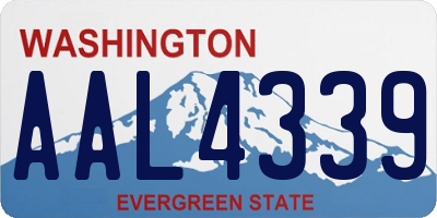 WA license plate AAL4339