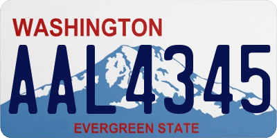 WA license plate AAL4345