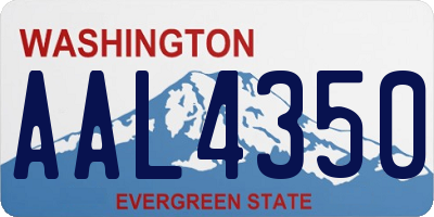 WA license plate AAL4350