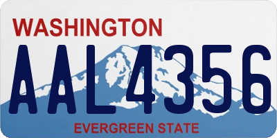 WA license plate AAL4356
