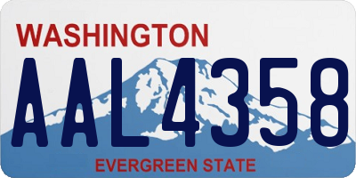 WA license plate AAL4358