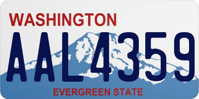 WA license plate AAL4359