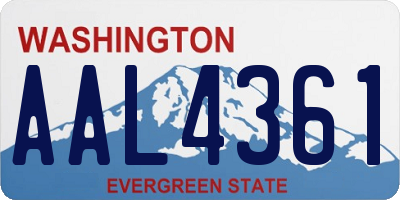 WA license plate AAL4361