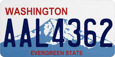 WA license plate AAL4362