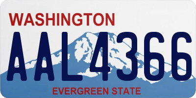 WA license plate AAL4366