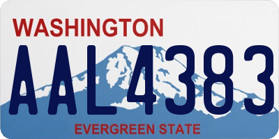 WA license plate AAL4383