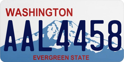 WA license plate AAL4458