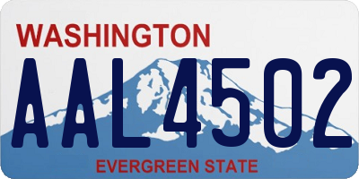WA license plate AAL4502
