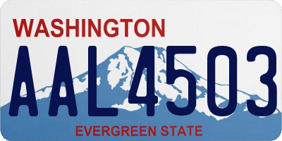 WA license plate AAL4503