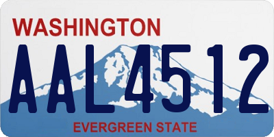WA license plate AAL4512