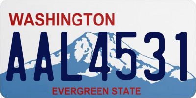 WA license plate AAL4531
