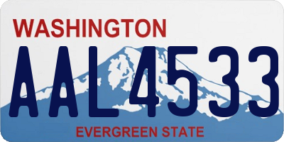 WA license plate AAL4533