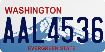 WA license plate AAL4536