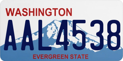 WA license plate AAL4538