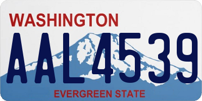 WA license plate AAL4539