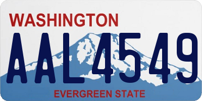 WA license plate AAL4549