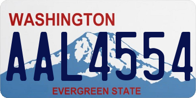 WA license plate AAL4554