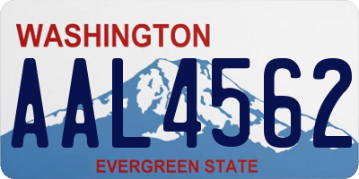 WA license plate AAL4562