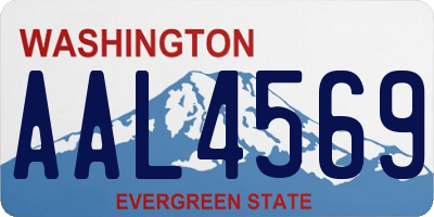 WA license plate AAL4569