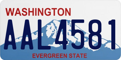 WA license plate AAL4581