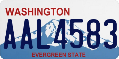 WA license plate AAL4583