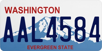 WA license plate AAL4584