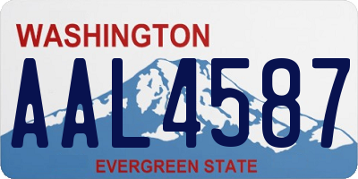 WA license plate AAL4587